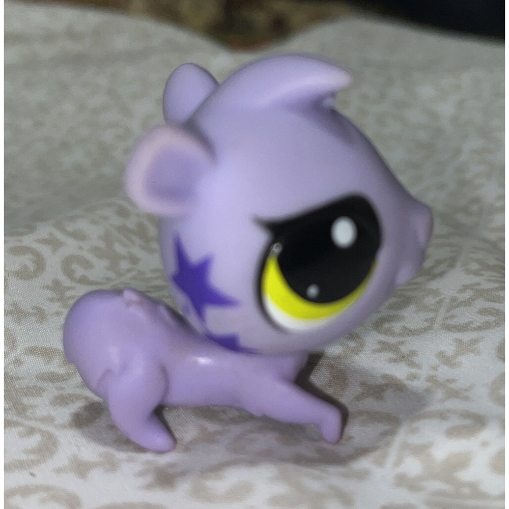 LPS Guinea Pig 3510 Littlest Pet Shop #3510 Stars Purple Yellow Eyes 2"